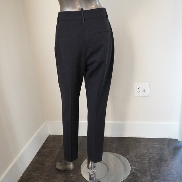 Brunello Cucinelli Monili Pants Navy Blue Tropical Luxury Virgin Wool Size 6 - Picture 7 of 8